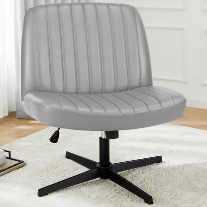 Armless Swivel Office Chair - Cross-Legged Design