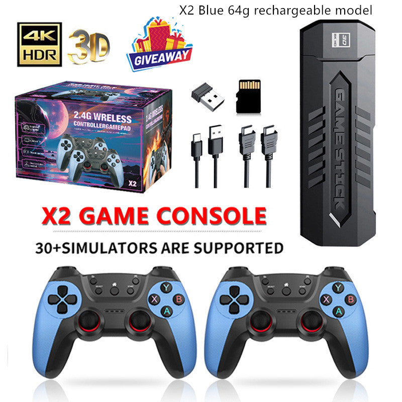 X2 Blue 4K Game Console - Wireless Dual Player
