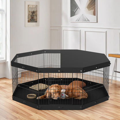 8-Panel Foldable Dog Playpen - 24" Height