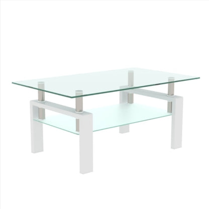 Modern White Coffee Table - Clear Design