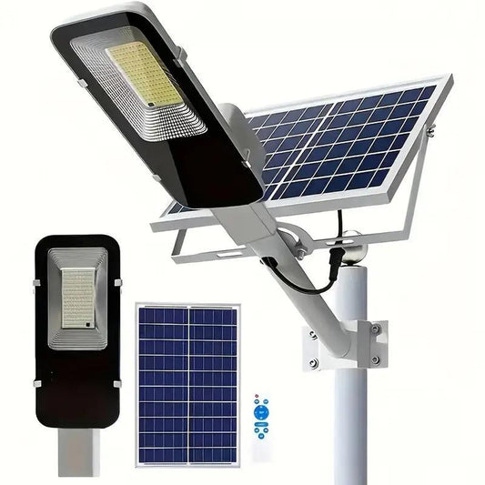 Solar LED Street Light - 360° Panels with Rechargeable Battery