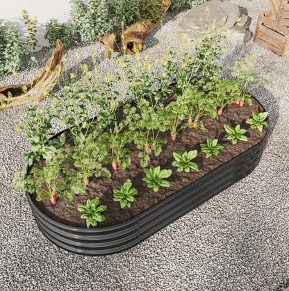 Oval Metal Raised Garden Bed