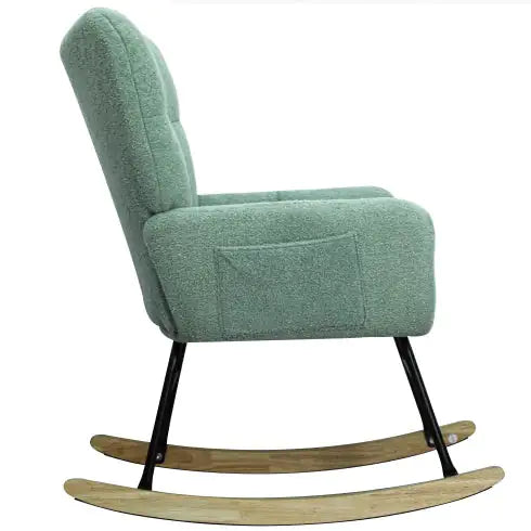 Modern Teddy Fabric Rocker - Light Green