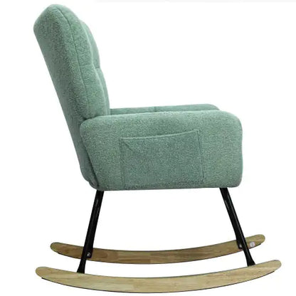 Modern Teddy Fabric Rocker - Light Green