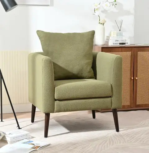 Upholstered Armchair With Solid Wood Legs