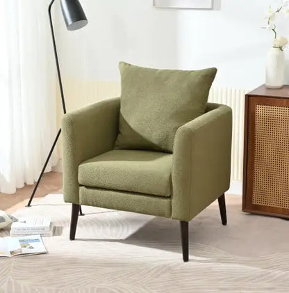 Upholstered Armchair With Solid Wood Legs