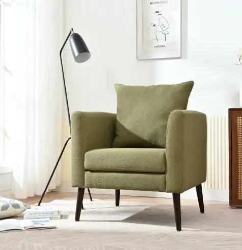 Upholstered Armchair With Solid Wood Legs