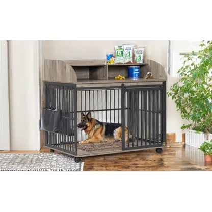 Wooden Dog Kennel - Indoor/Outdoor for Large & Medium Dogs