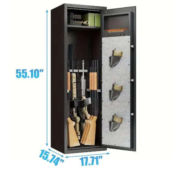 Biometric Rifle Safe with 3 Pistol Holders